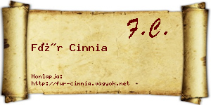 Für Cinnia névjegykártya